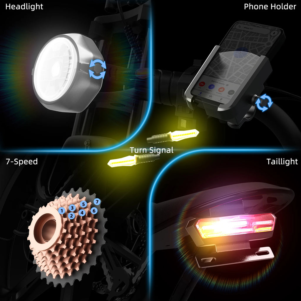 DEEPOWER S20 Peak 1500W Electric Bicycle 48V20AH 20Inch Fat Tire E-bike Outdoor Commuting Electric Mountain Bike for Men Women