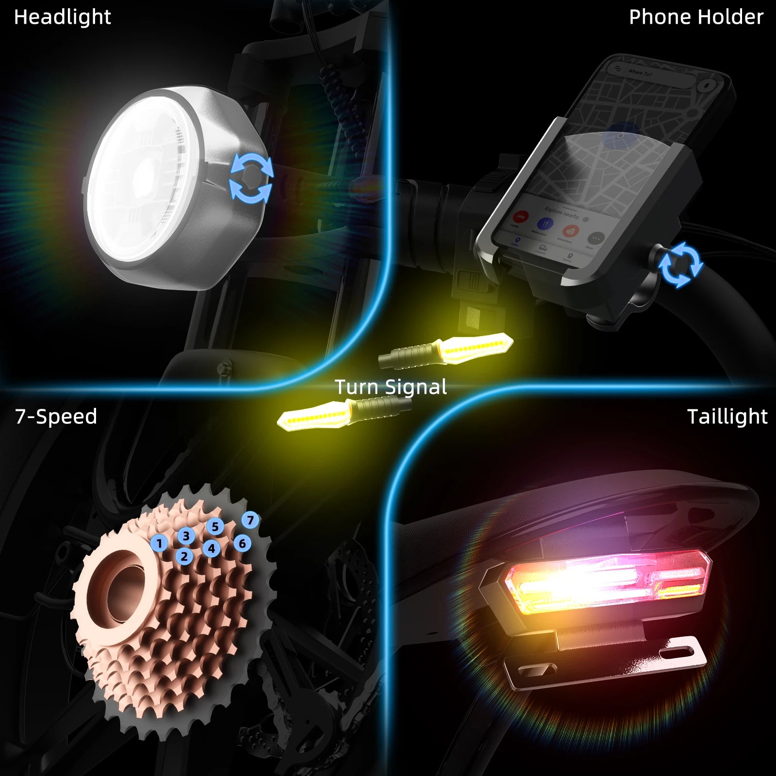 DEEPOWER S20 Peak 1500W Electric Bicycle 48V20AH 20Inch Fat Tire E-bike Outdoor Commuting Electric Mountain Bike for Men Women