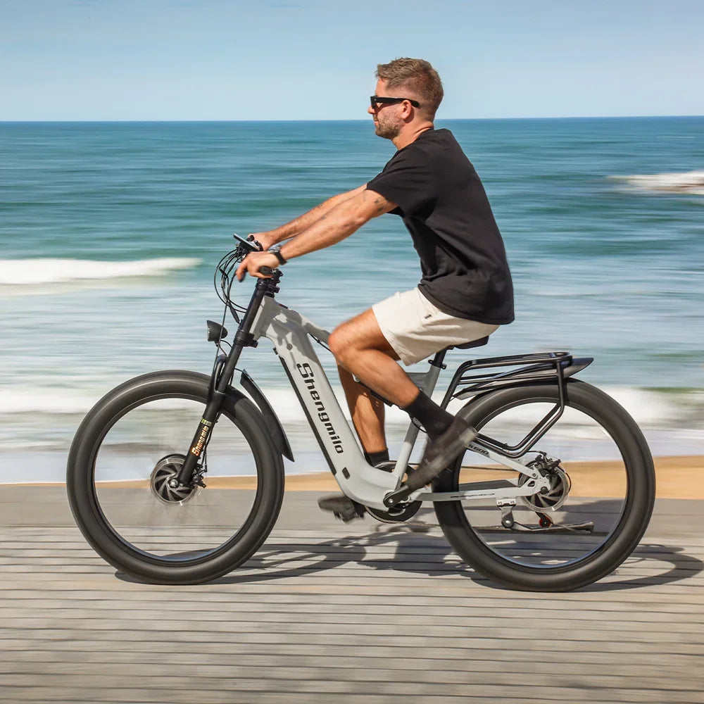 Shengmilo S600 Adult 2000W Men's E-Mountain ebike with Two Motors, 48V17.5AH840WH Battery,26 Inch Wide Tyre Men's Electric Bike