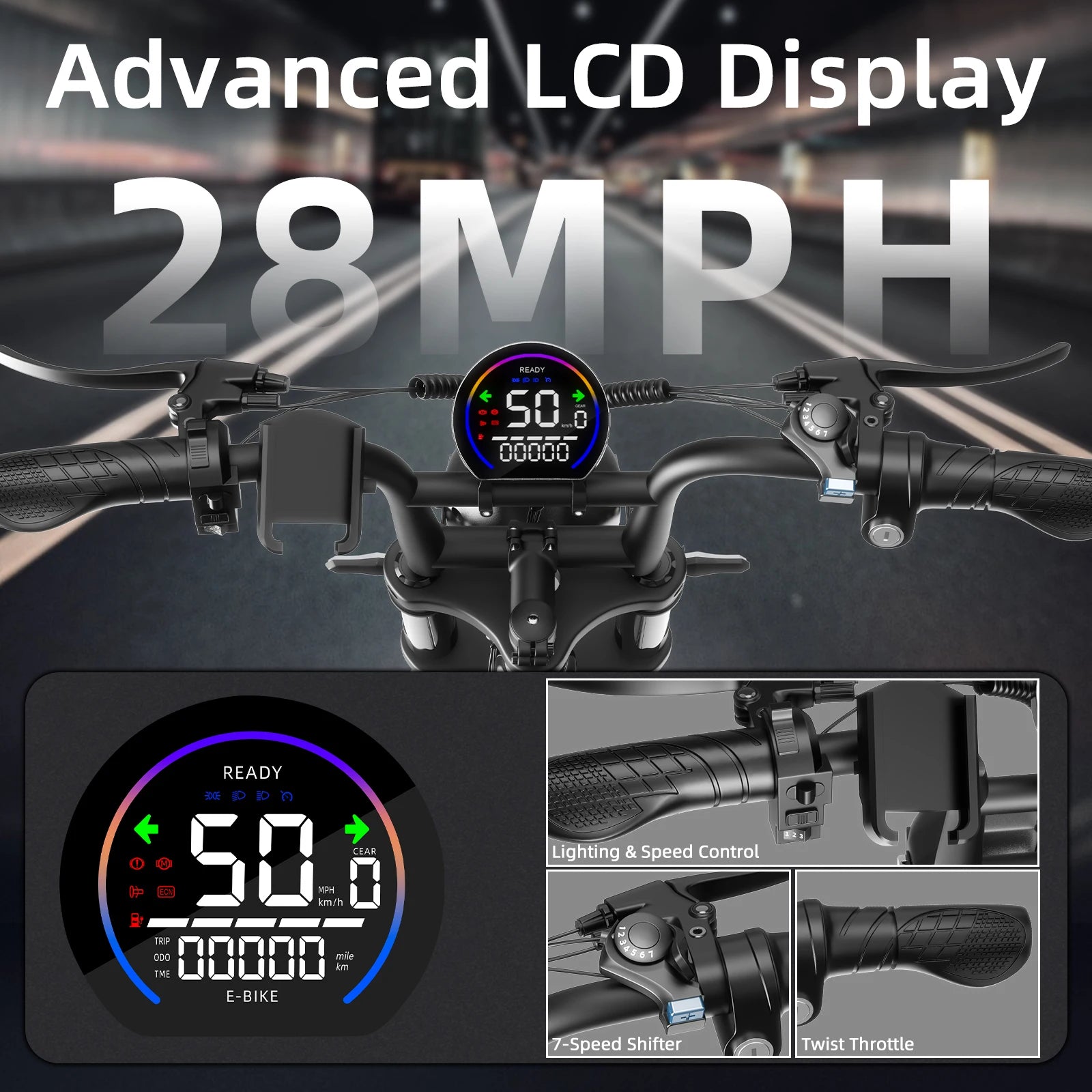 DEEPOWER S20 Peak 1500W Electric Bicycle 48V20AH 20Inch Fat Tire E-bike Outdoor Commuting Electric Mountain Bike for Men Women