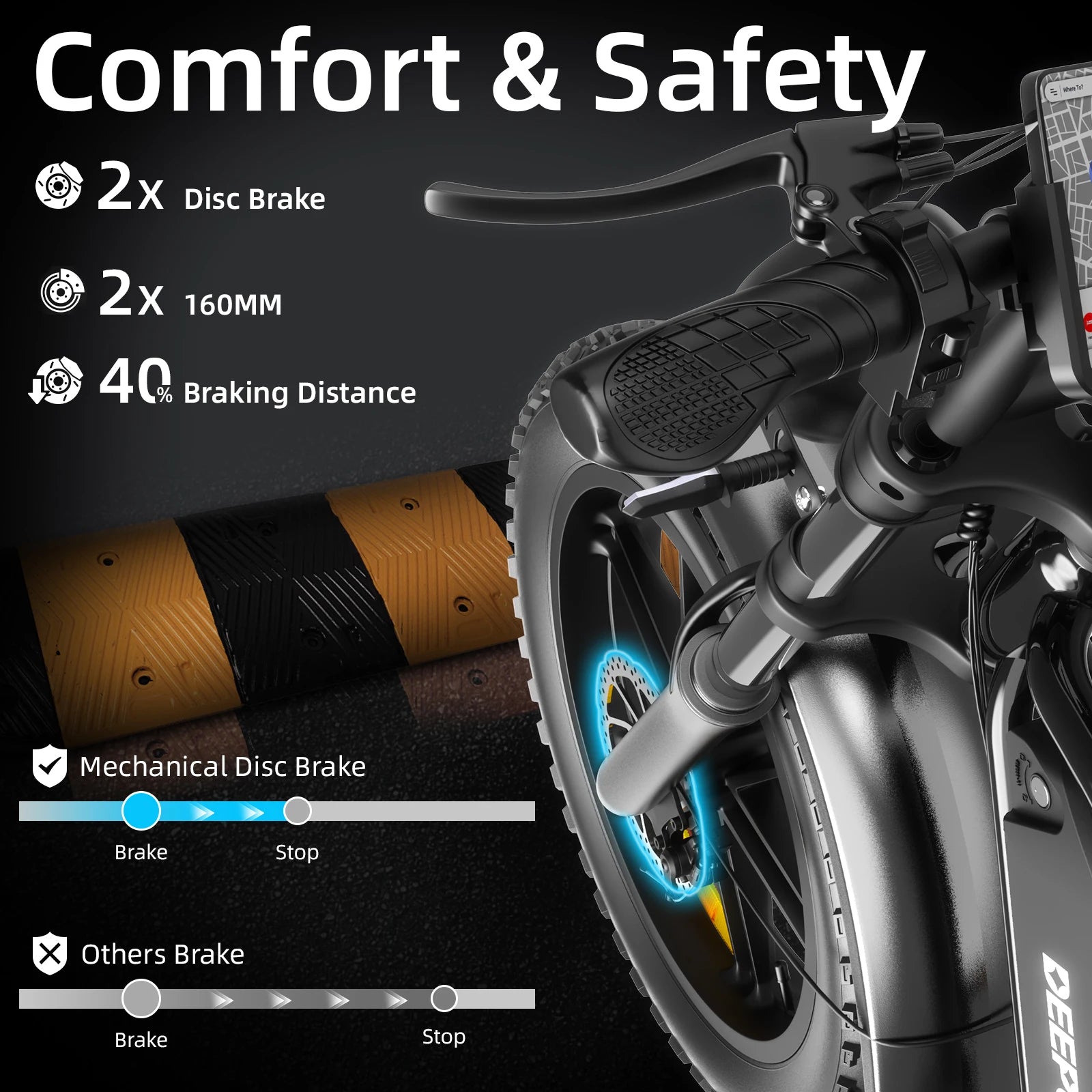 DEEPOWER S20 Peak 1500W Electric Bicycle 48V20AH 20Inch Fat Tire E-bike Outdoor Commuting Electric Mountain Bike for Men Women