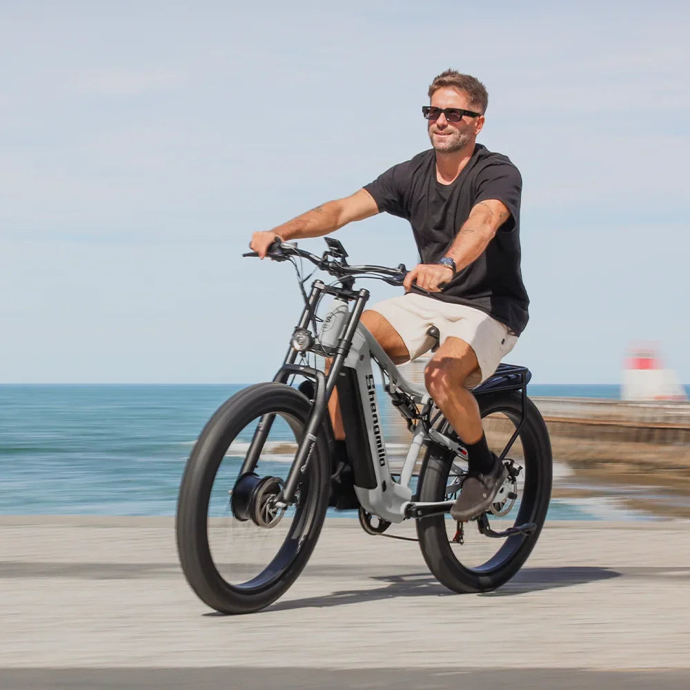 Shengmilo S600 Adult 2000W Men's E-Mountain ebike with Two Motors, 48V17.5AH840WH Battery,26 Inch Wide Tyre Men's Electric Bike