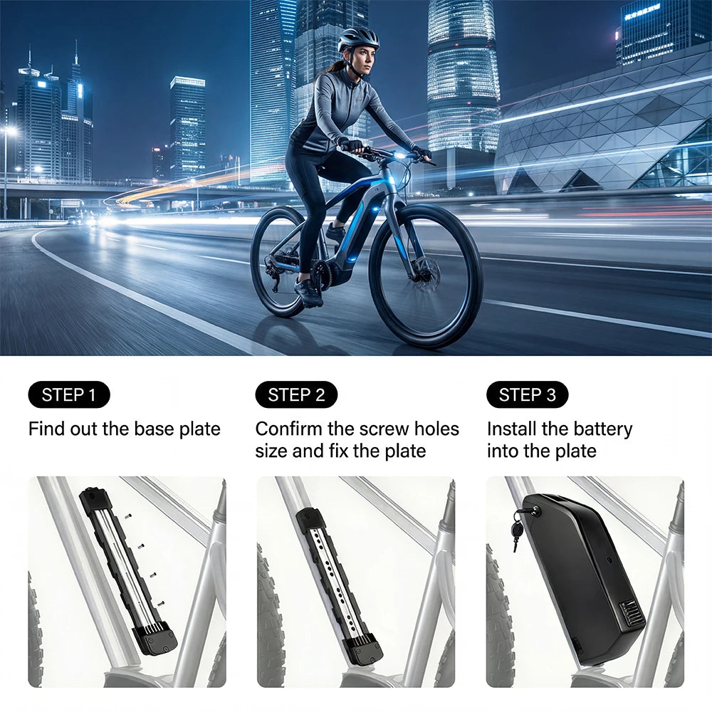 DE Warehouse 60V 20.8Ah Lithium Battery with 5200mAh Cells 50A BMS XT60 for High Power Ebike