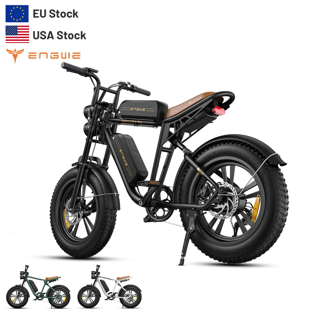 For ENGWE M20 Electric Bicycle with Retro Design 250W 48V Long Range Mountain Bike 20in Fat Bike Disc Brake Lithium US Stock