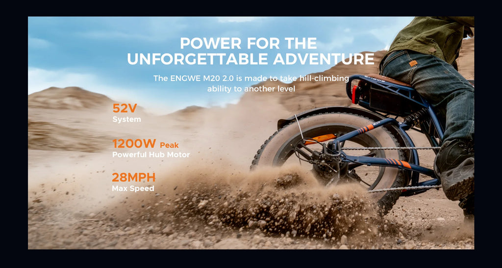 ENGWE M20 2.0 Electric Bicycle 750W Motor 52V15.6AH Mountain E-bike Off-road Electric Motorcycle 20*4.0 Fat Tire Electric Bike