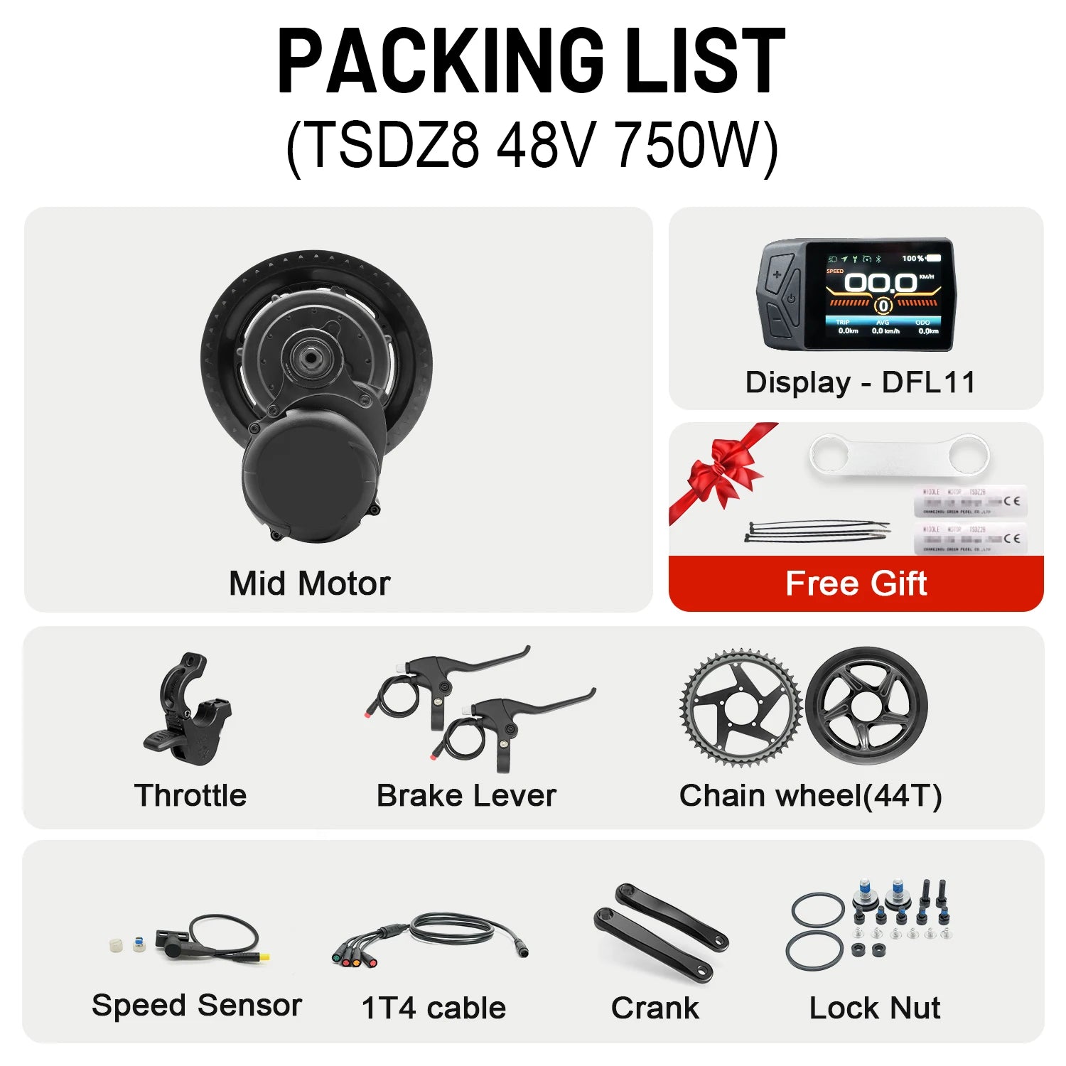 Tongsheng TSDZ16 1000W TSDZ8 48V 750W TSDZ2B 250W 350W Torque Sensor Mid Drive Motor Kit ebike Conversion Kit with 35Ah Battery