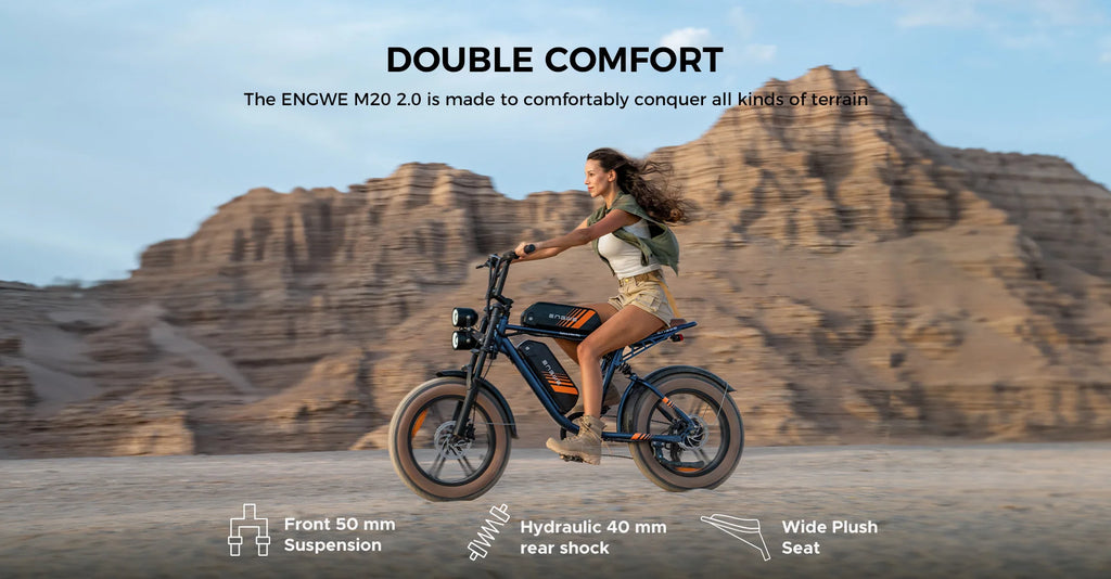 ENGWE M20 2.0 Electric Bicycle 750W Motor 52V15.6AH Mountain E-bike Off-road Electric Motorcycle 20*4.0 Fat Tire Electric Bike