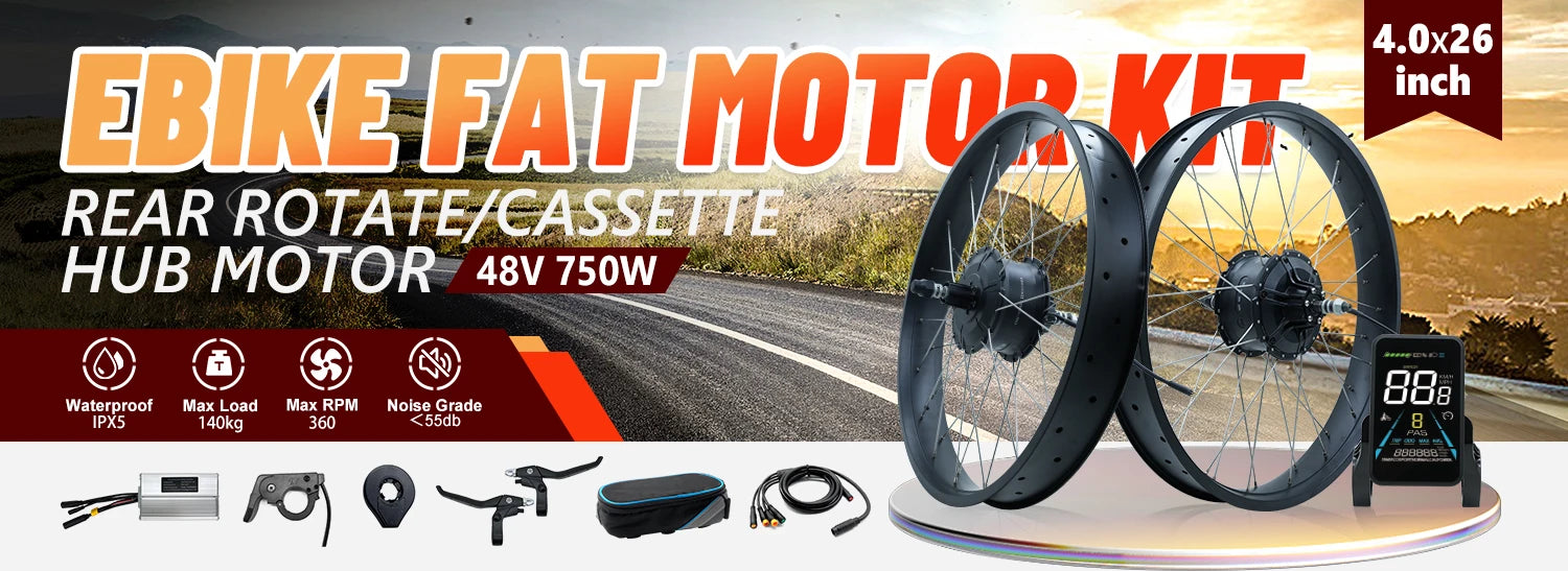 ebike conversion Kit 52V 2000W ebike kit 72V 3000W Rear Motor Wheel Hub Motor 1.75- 3.0Tire Electric Bicycle Bike Conversion Kit