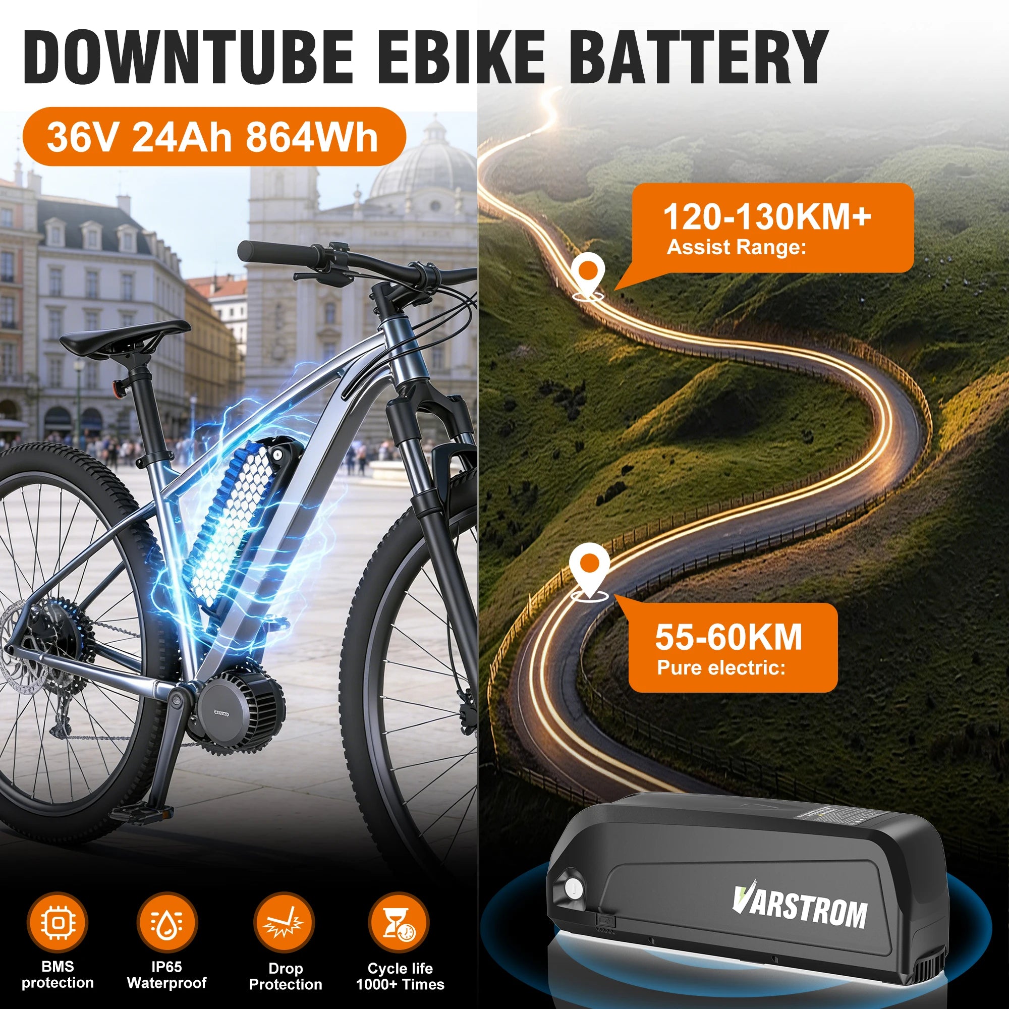 BAFANG Middle Motor 250 W 350 W 500 W BBS01B G340 Motor Mid Drive Motor Electric Bike Ebike Conversion Kit 13Ah 15.6Ah 24Ah Hailong Battery 18650 & 21700 Cells Kits  E-Bike Display Custom E-Bike Kits for BB 68/73 mm Mountain