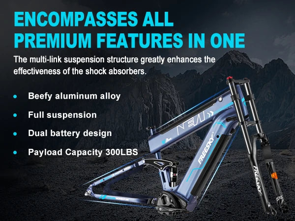 FREESKY M520 Electric cycle 1200W Motor 48V 41AH Battery 61 KM/H Speed 26 * Fat is Tow