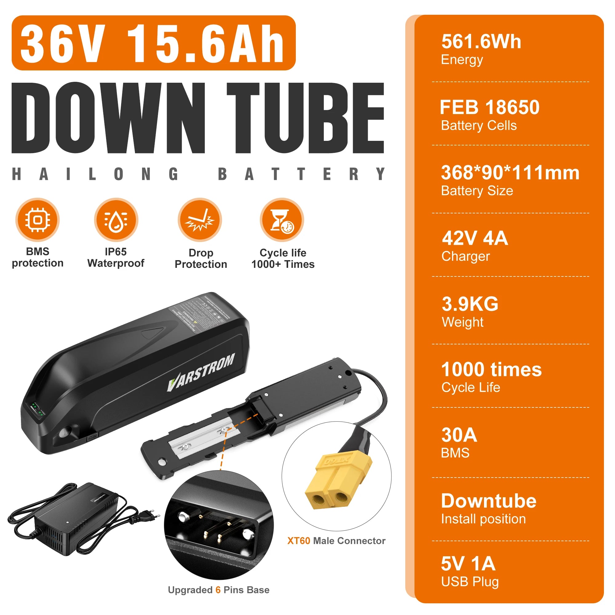 BAFANG Middle Motor 250 W 350 W 500 W BBS01B G340 Motor Mid Drive Motor Electric Bike Ebike Conversion Kit 13Ah 15.6Ah 24Ah Hailong Battery 18650 & 21700 Cells Kits  E-Bike Display Custom E-Bike Kits for BB 68/73 mm Mountain