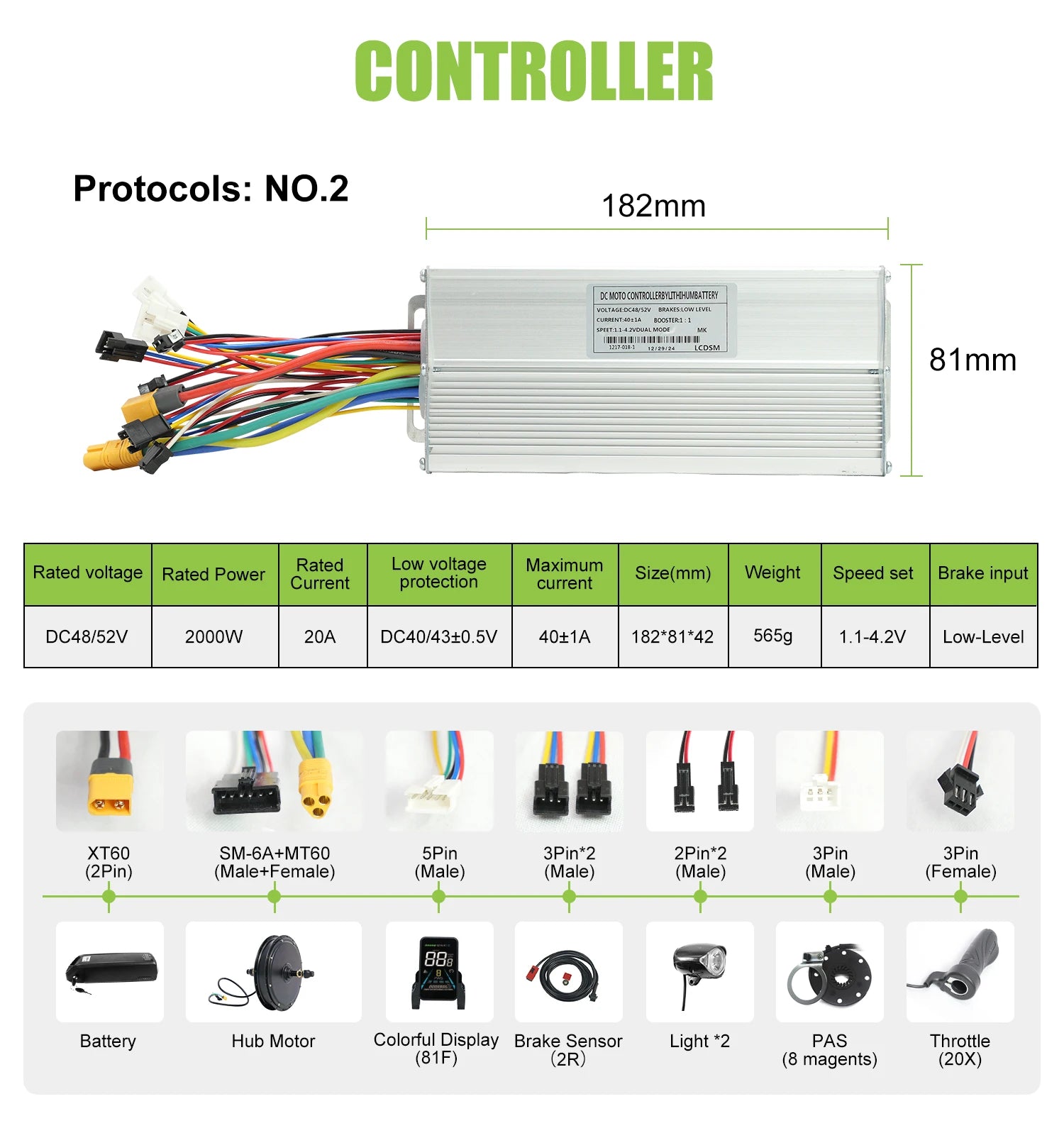ebike conversion Kit 52V 2000W ebike kit 72V 3000W Rear Motor Wheel Hub Motor 1.75- 3.0Tire Electric Bicycle Bike Conversion Kit