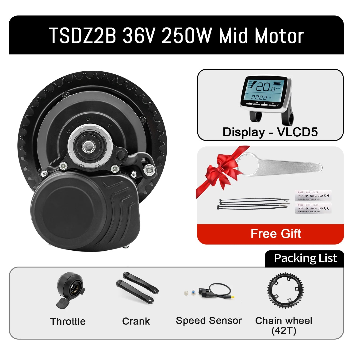 Tongsheng TSDZ16 1000W TSDZ8 48V 750W TSDZ2B 250W 350W Torque Sensor Mid Drive Motor Kit ebike Conversion Kit with 35Ah Battery
