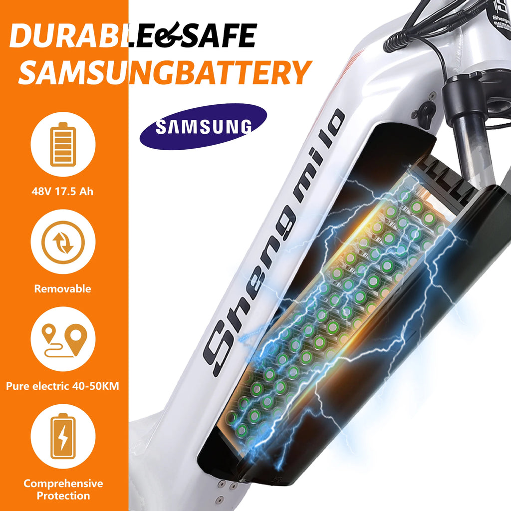 Shengmilo MX06 E bike 500W Adult Electric bicycle 48V17.5AH City E-bike 26 Inch Fat Tire Electric Bike Men's E-Mountain Bicycle