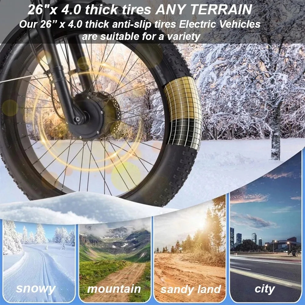ORZEL K17 Electric bicycle 2000W Dual Motor 26" 45KM/H Speed 120KM Range 25Ah Battery