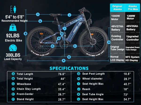 FREESKY M520 Electric cycle 1200W Motor 48V 41AH Battery 61 KM/H Speed 26 * Fat is Tow