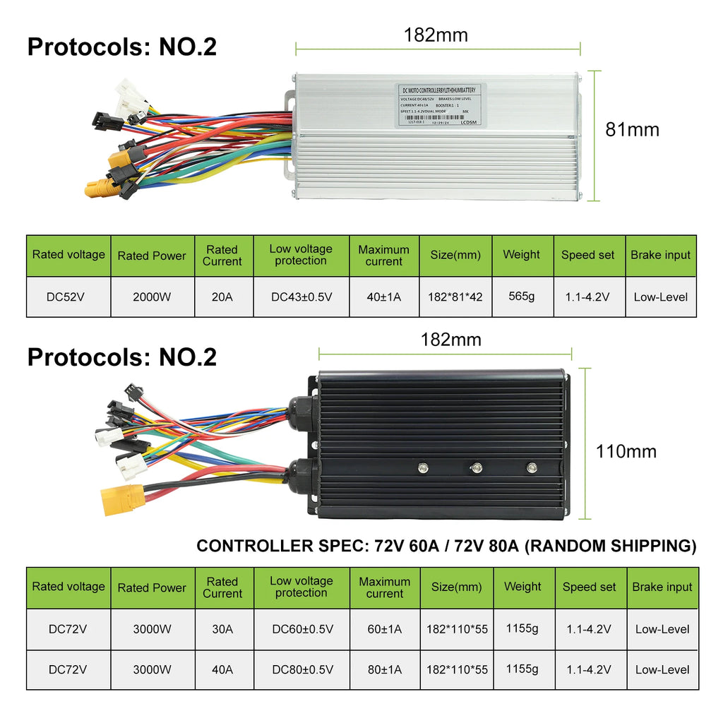 ebike conversion Kit 52V 2000W ebike kit 72V 3000W Rear Motor Wheel Hub Motor 1.75- 3.0Tire Electric Bicycle Bike Conversion Kit