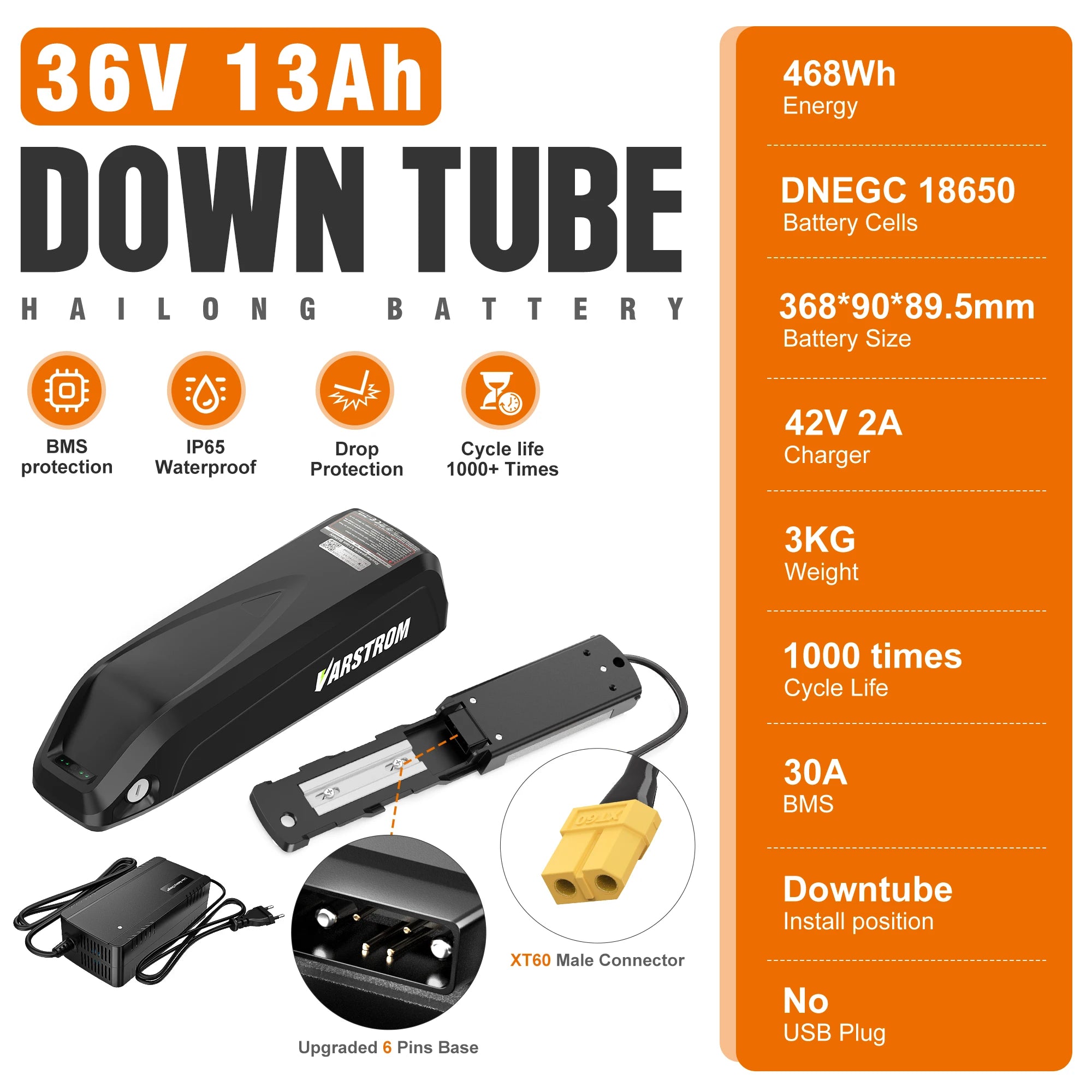 BAFANG Middle Motor 250 W 350 W 500 W BBS01B G340 Motor Mid Drive Motor Electric Bike Ebike Conversion Kit 13Ah 15.6Ah 24Ah Hailong Battery 18650 & 21700 Cells Kits  E-Bike Display Custom E-Bike Kits for BB 68/73 mm Mountain