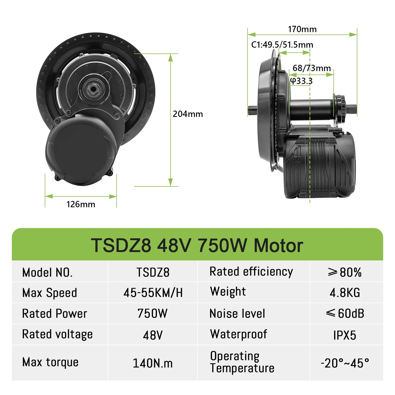 Tongsheng TSDZ16 1000W TSDZ8 48V 750W TSDZ2B 250W 350W Torque Sensor Mid Drive Motor Kit ebike Conversion Kit with 35Ah Battery