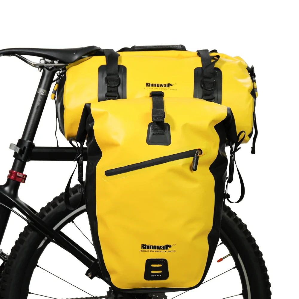 NNEOBA 20L Waterproof Bike Pannier Bag Rear Trunk Saddle Bag Yellow