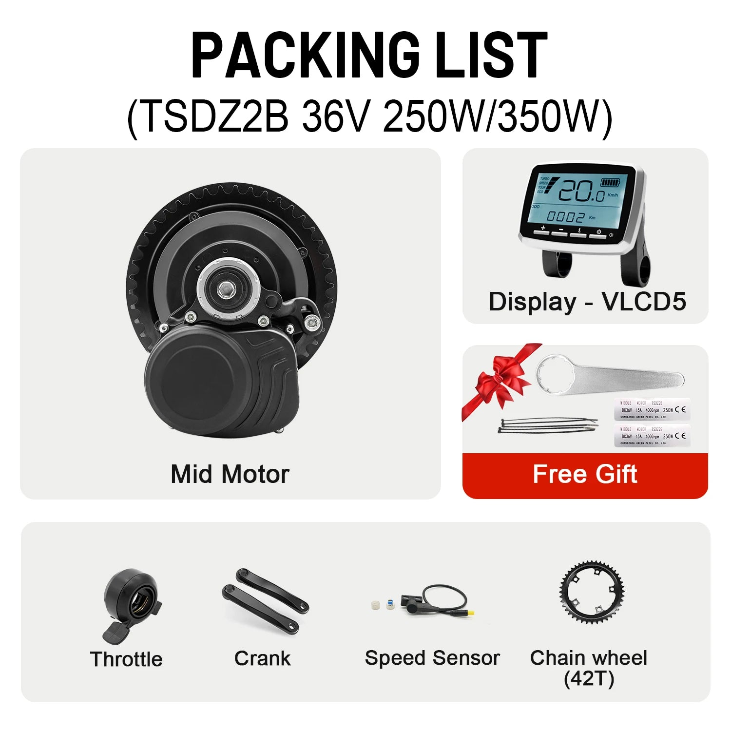 Tongsheng TSDZ16 1000W TSDZ8 48V 750W TSDZ2B 250W 350W Torque Sensor Mid Drive Motor Kit ebike Conversion Kit with 35Ah Battery