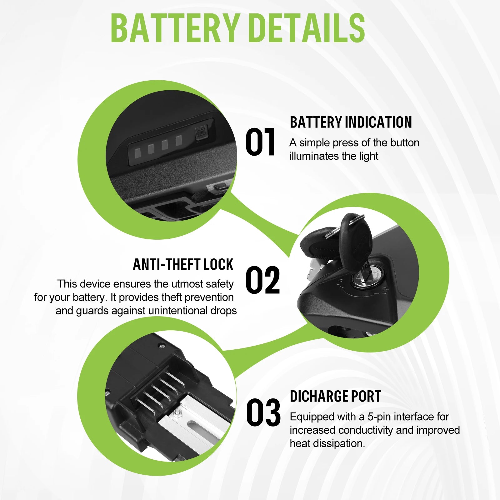 EBike Battery 36V 48V 52V Hailong 30A BMS Electric Bicycle Downtube Lithium Battery Pack For 1500W 1000W 750W 500W 250W Motor