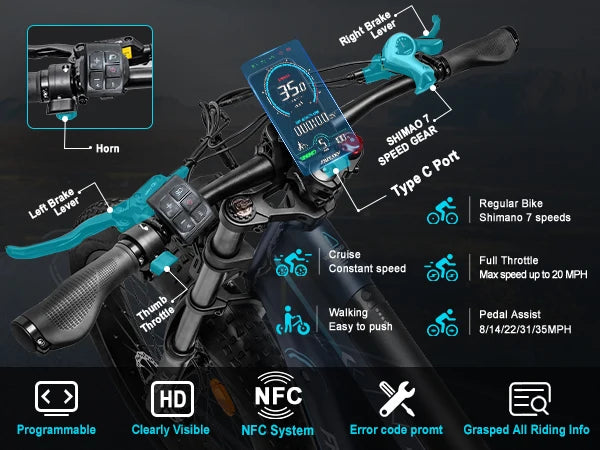 FREESKY M520 Electric cycle 1200W Motor 48V 41AH Battery 61 KM/H Speed 26 * Fat is Tow