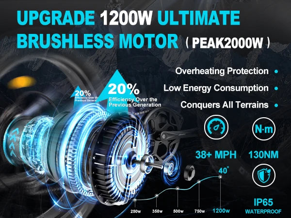 FREESKY M520 Electric cycle 1200W Motor 48V 41AH Battery 61 KM/H Speed 26 * Fat is Tow