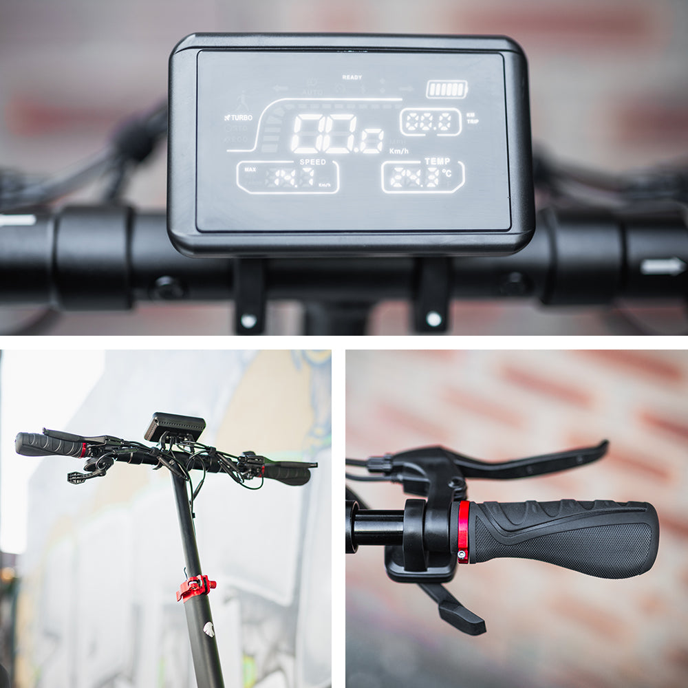 NNEDSZ VALK Fusion 5 Electric Scooter, 500W 48V 13Ah Lithium 50km Range 40km/h Quad Shocks 10 inch Tyres,