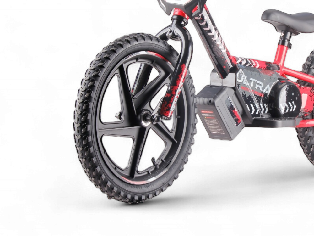 24 Volt Electric Balance Bike With 16 Inch Wheels, Electric Motor - Red