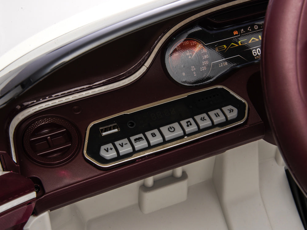 Bentley Bacalar, 12 Volt Electric Children's Car, Leather Seat, Rubber Tires And More.