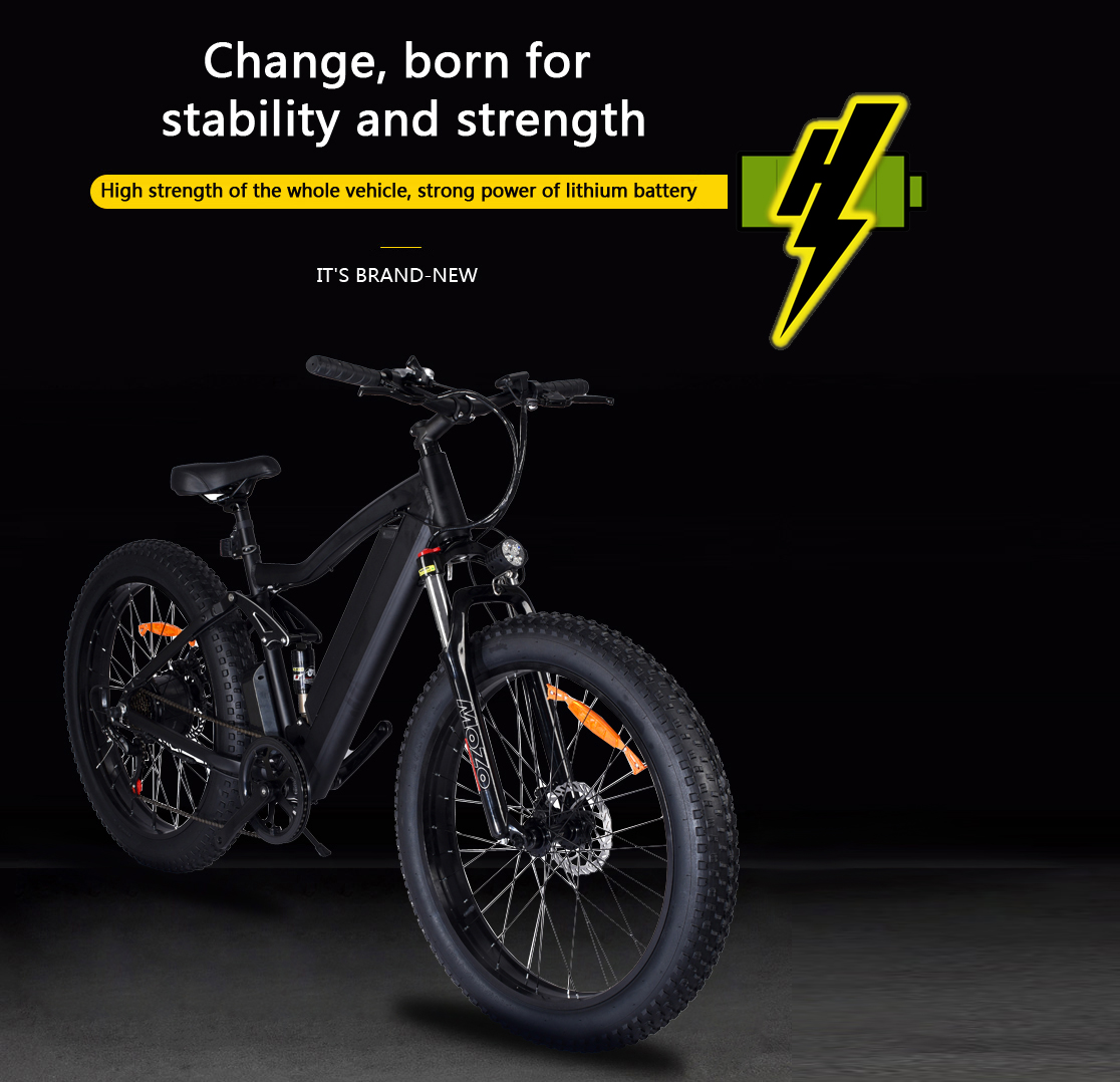 Fat power 26″ διπλής ανάρτησης Ebike υψηλής ισχύος Hummer Bikes