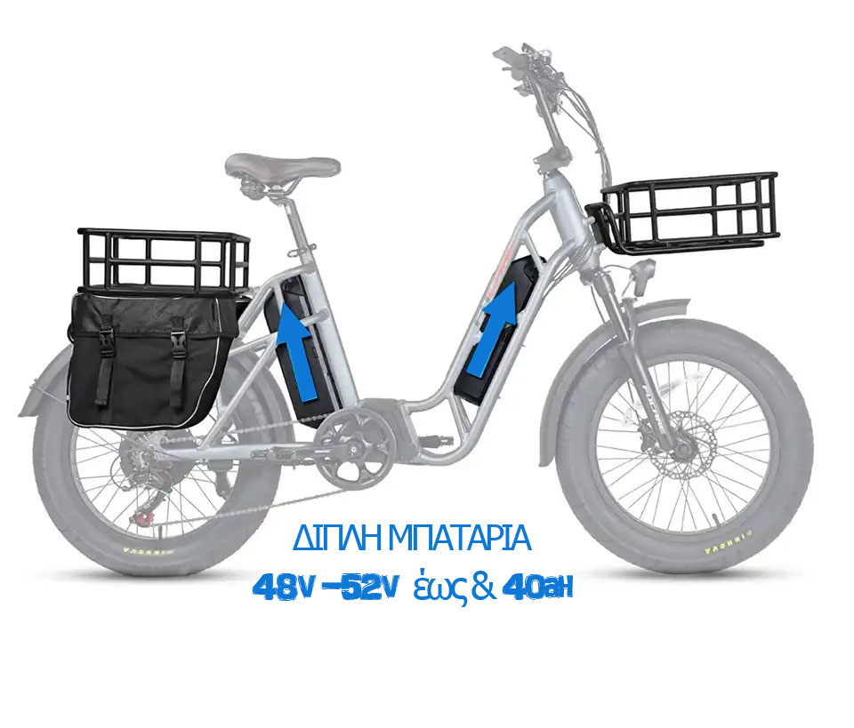 Ηλεκτρικό ποδήλατο double fat power 52v 1000watt + Samsung 40ah CUSTOM BUILD by Hummer Hummer Bikes